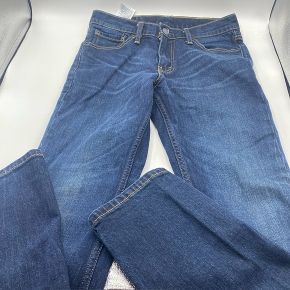 Levi's 511 Pants Women's Blue Denim Jeans 5 Pockets Straight Leg 29x30 Dark Wash - Picture 1 of 6